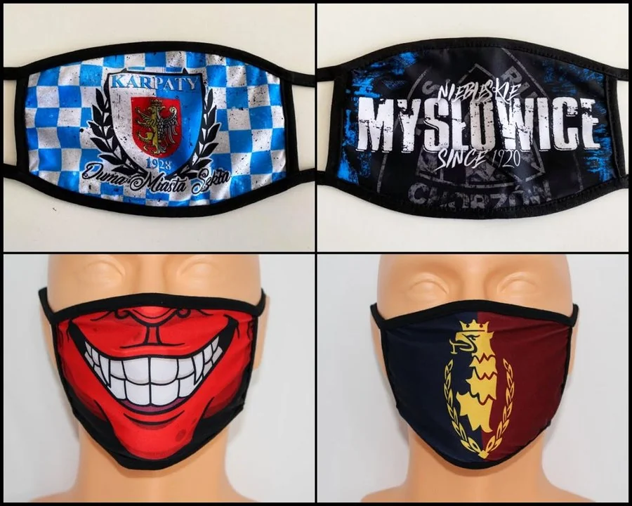 Maseczki ochronne z grafikami klubów i grup kibicowskich